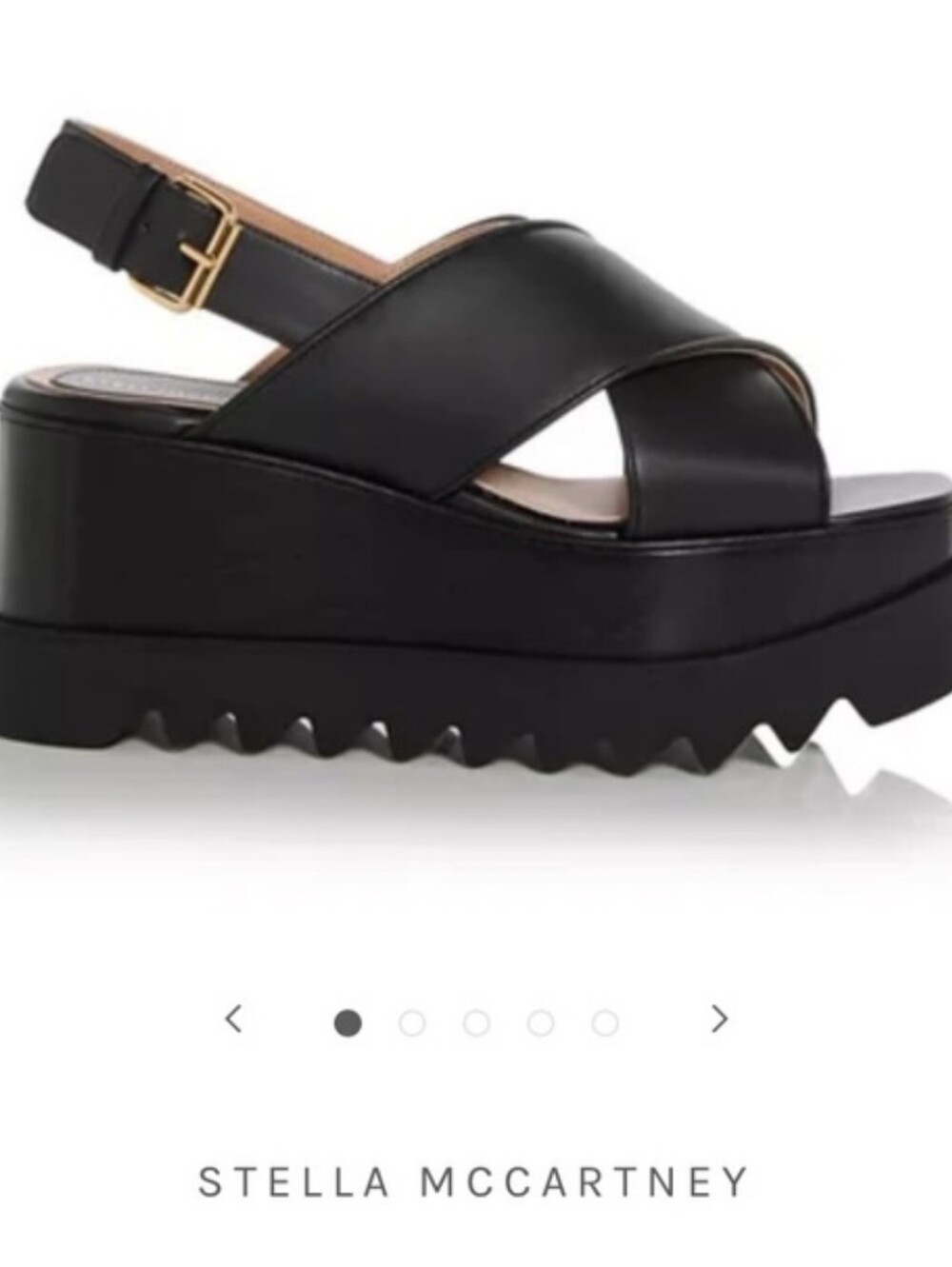 Stella McCartney Elyse Black Crisscross Platform Slingbacks Size Eu 38.5. US 8.5